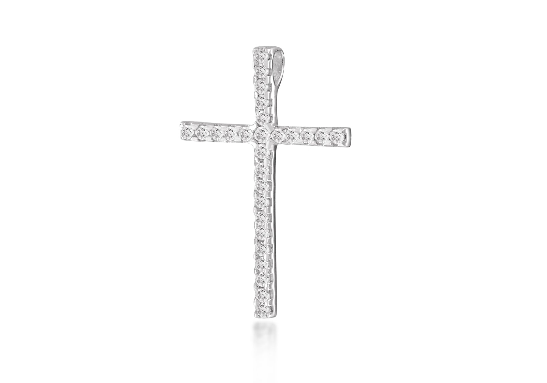 Sterling Silver Zirconia Cross Slider Pendant