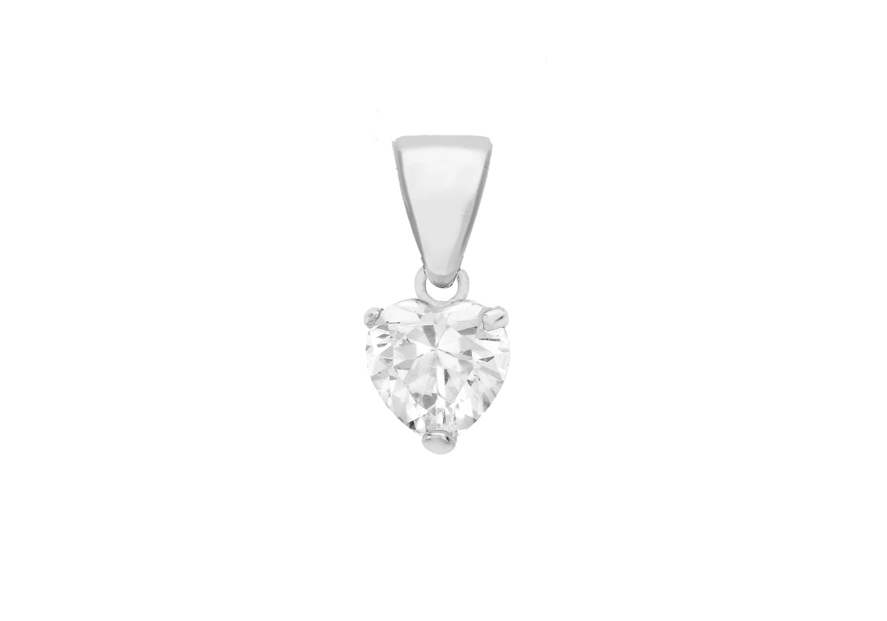 Sterling Silver Zirconia 5mm Heart Pendant