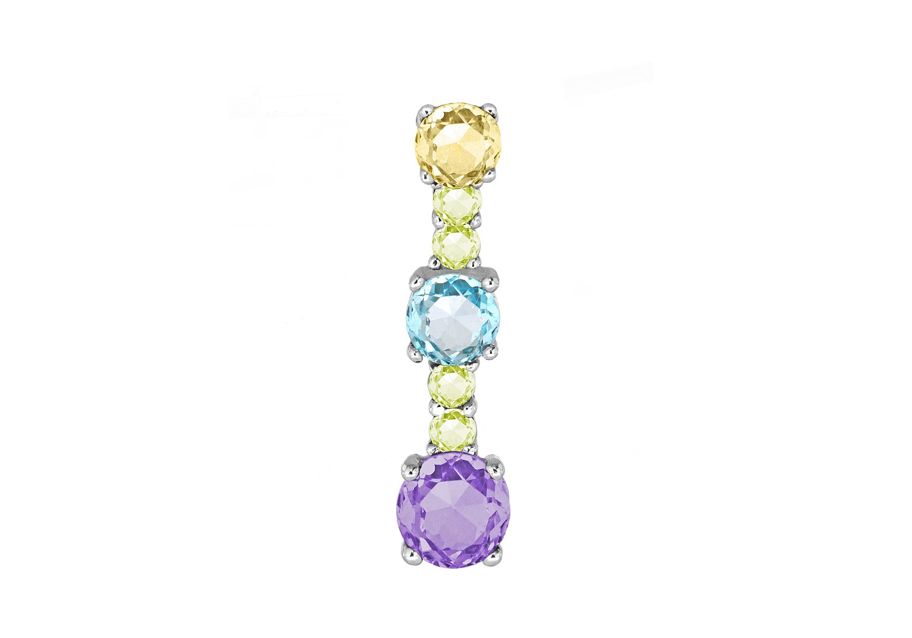 Sterling Silver Multi Colour Zirconia Drop Pendant