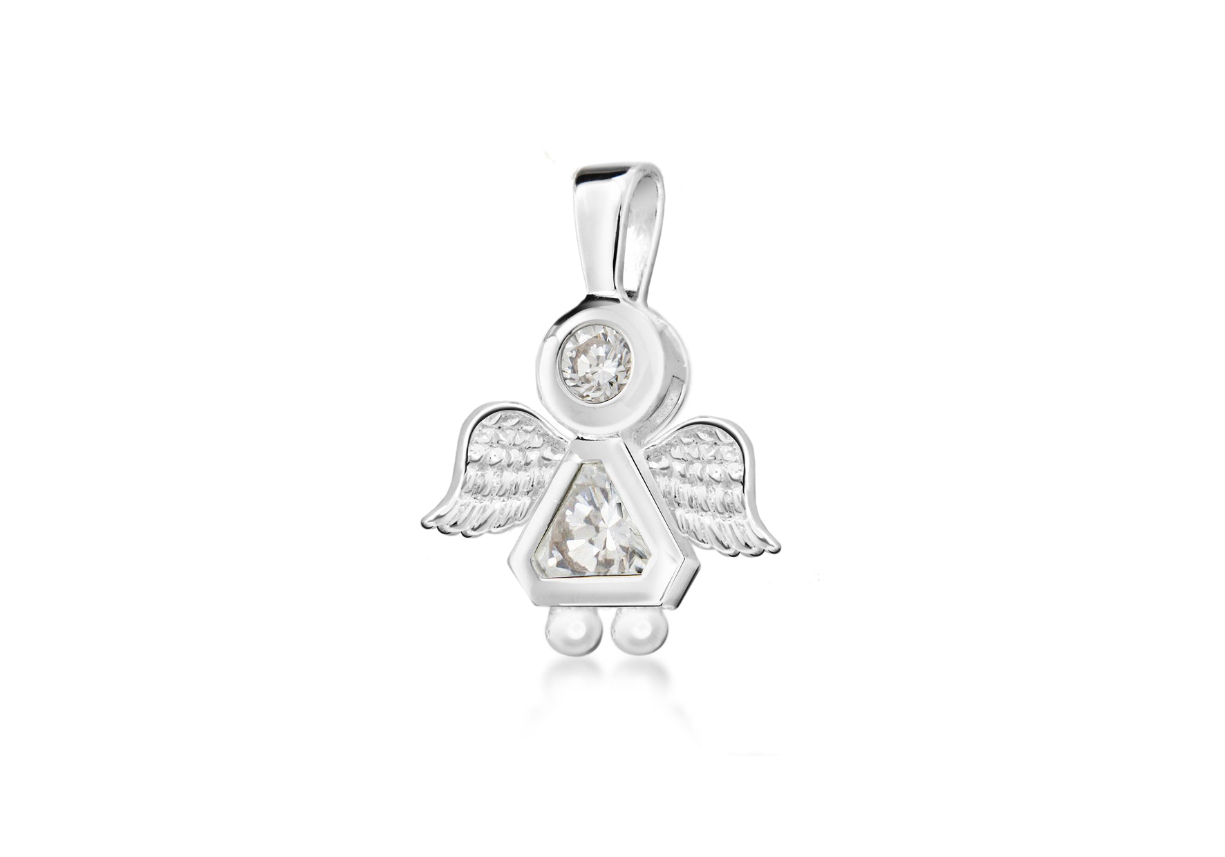Sterling Silver Zirconia Angel Pendant