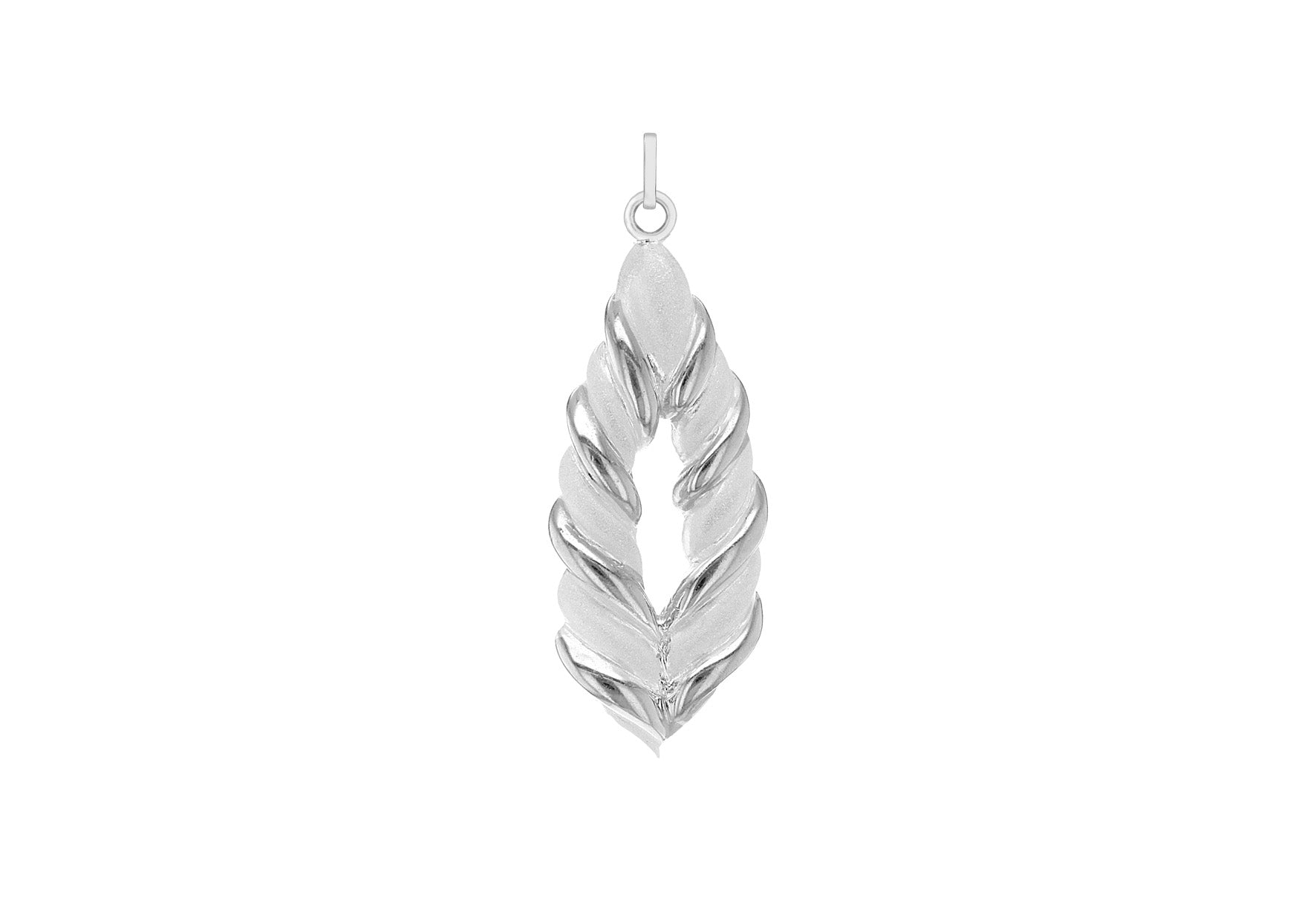 Sterling Silver 16mm x 44.6mm Twisted Polished & Satin Pendant