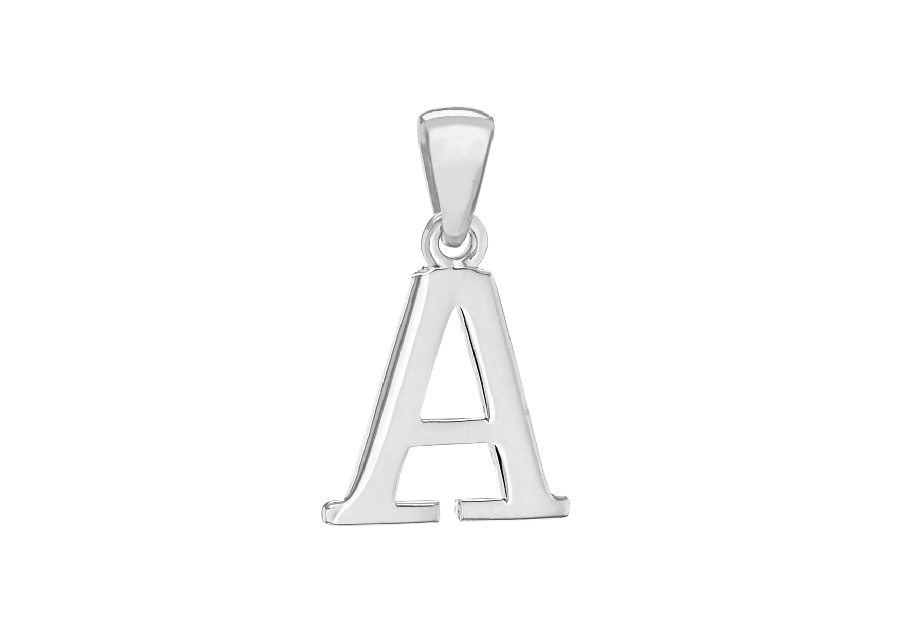Sterling Silver 12.4mm x 20.5mm 'A' Initial Pendant
