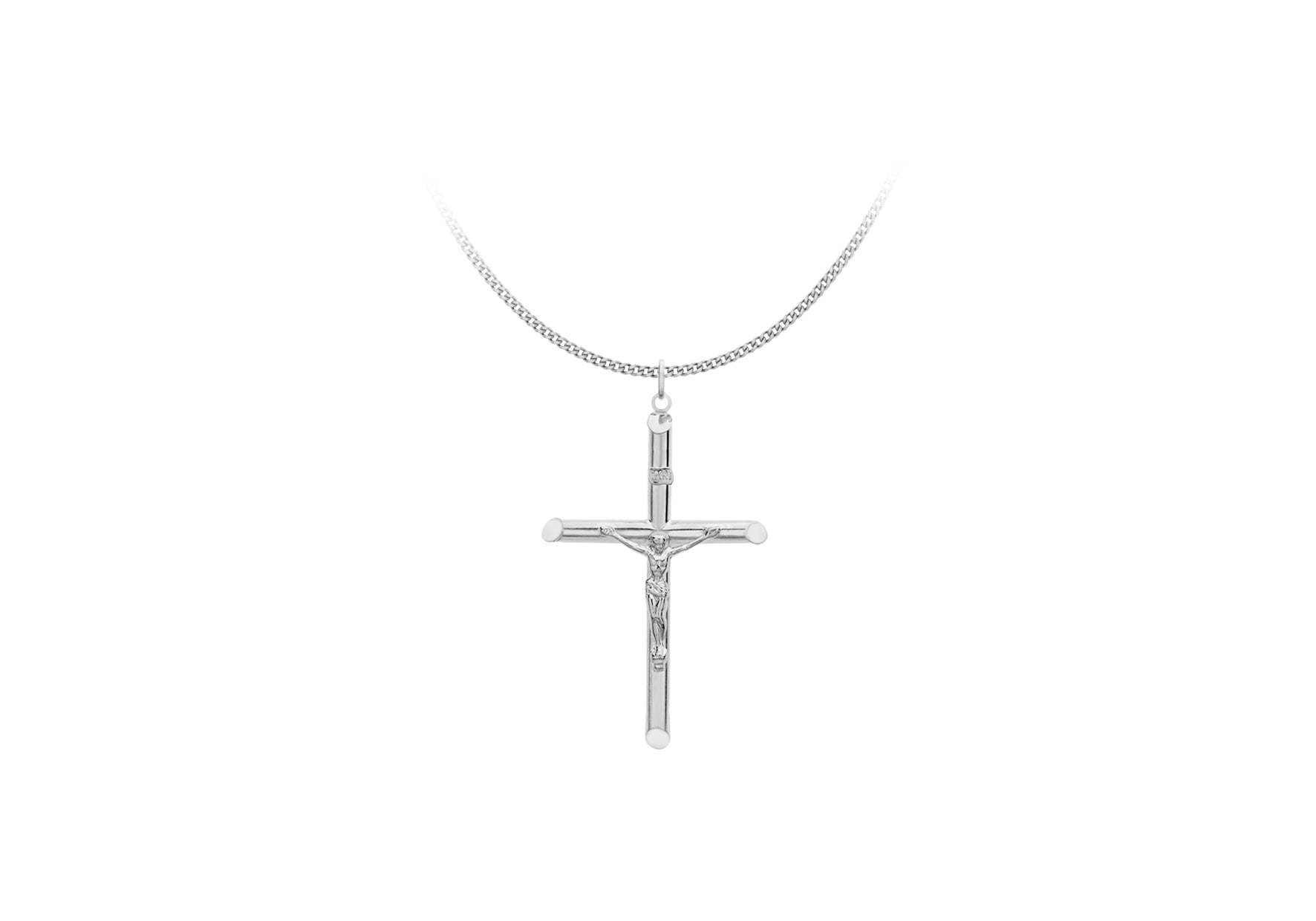 Sterling Silver 27.3mm x 50.3mm Crucifix Pendant