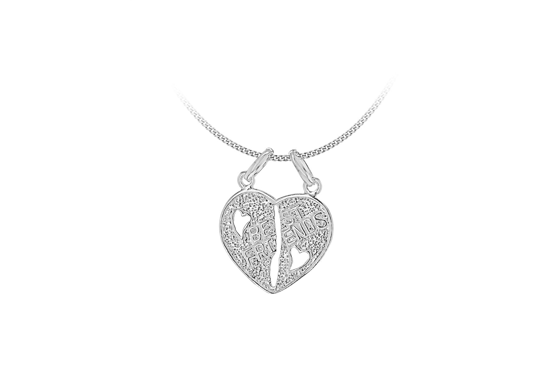 SILVER SPLIT BEST FRIEND HRTpd9