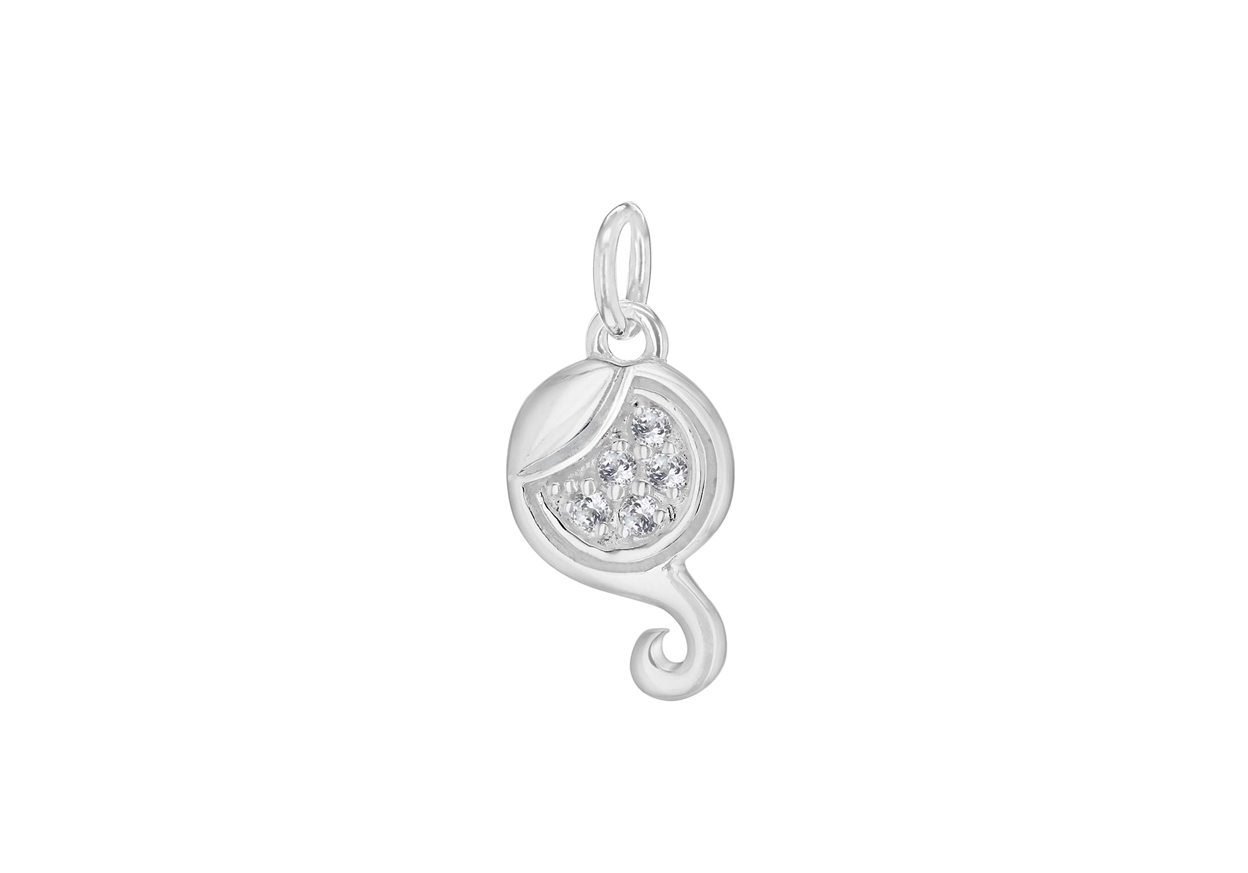 Sterling Silver Zirconia 8.6mm x 18mm Virgo Horoscop Pendant