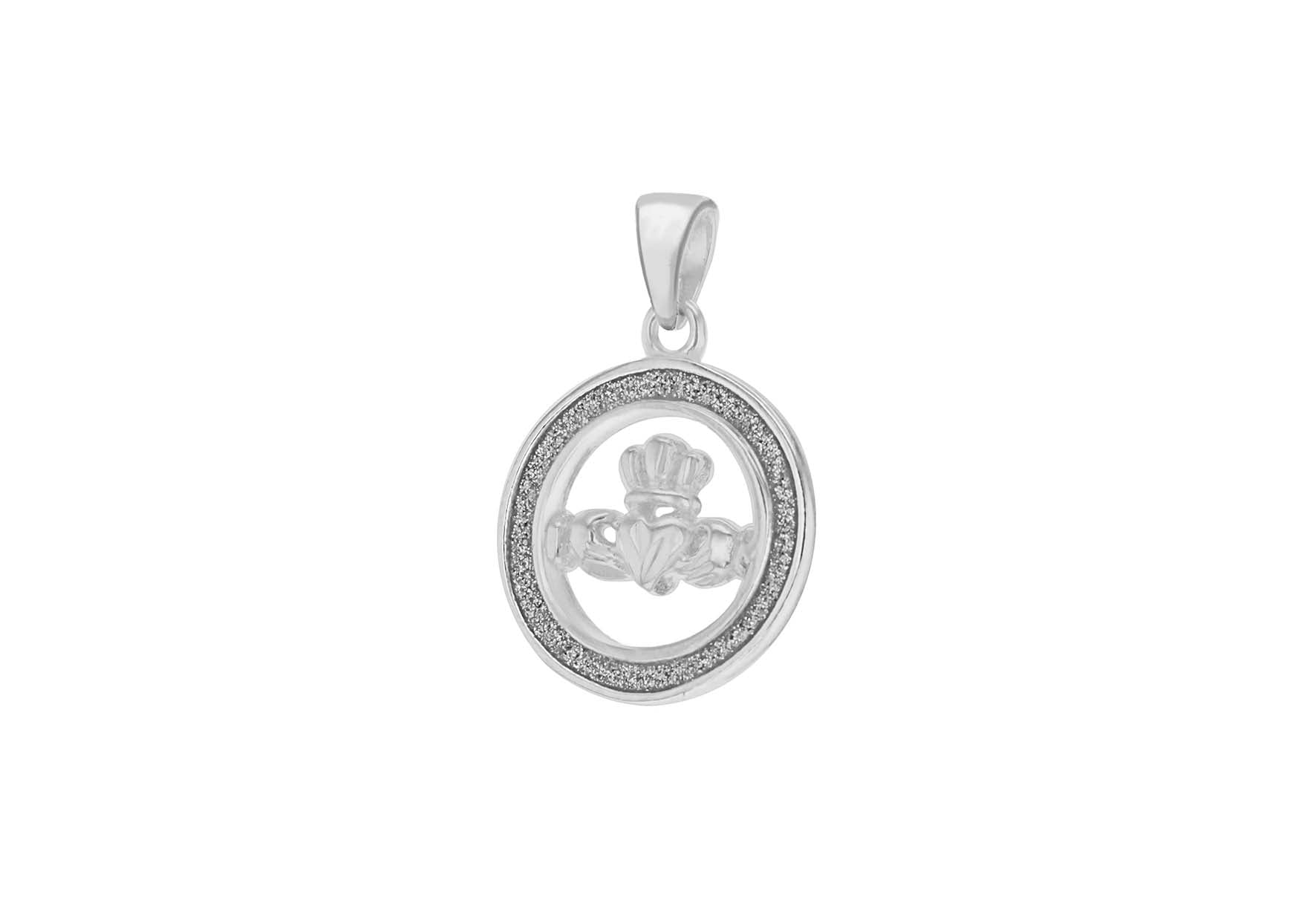 Sterling Silver Stardust Claddagh Pendant