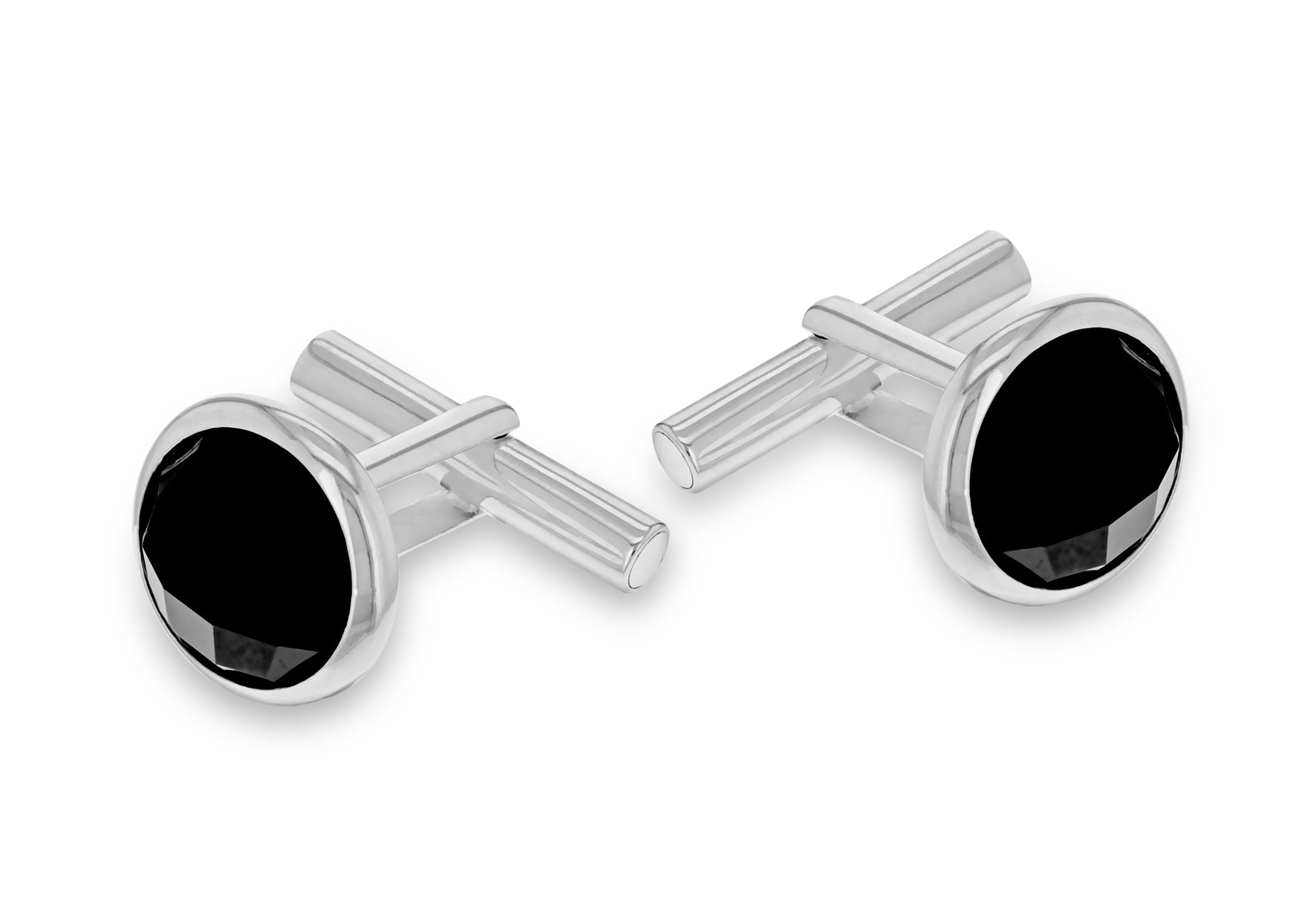 Silver discount onyx cufflinks