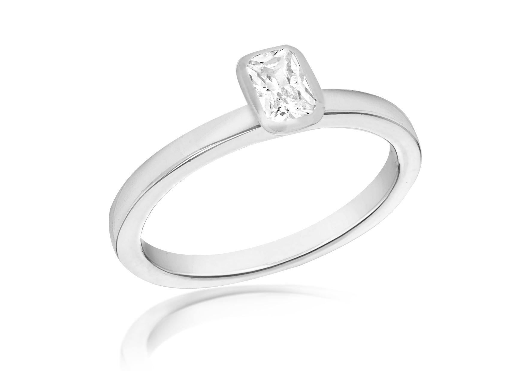 SILVER WHITE Zirconia RET S Ring