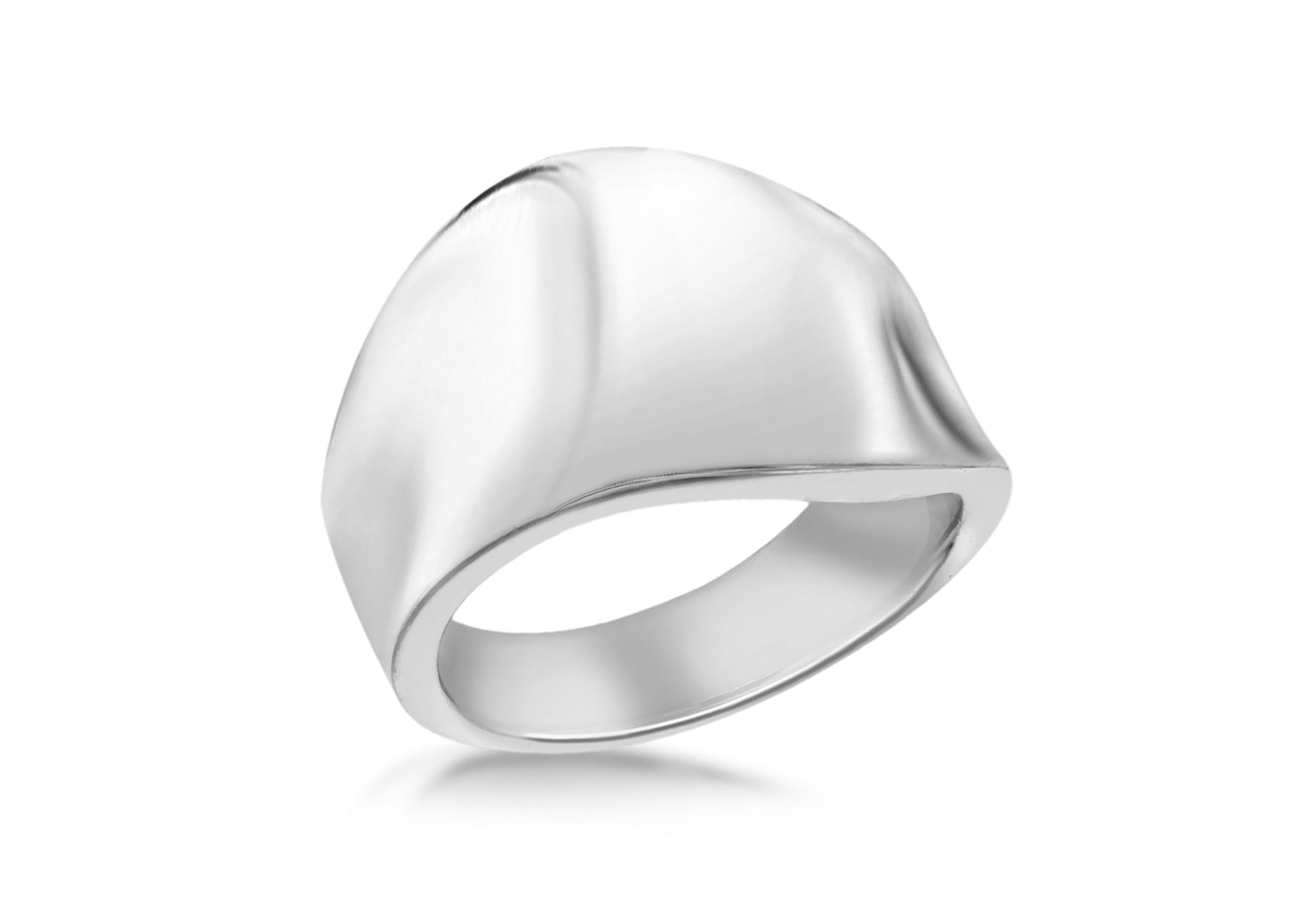 SILVER R20229 PLAIN WAVE Ring