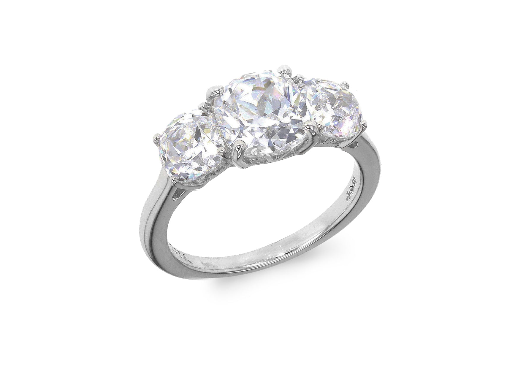 Sterling Silver Zirconia Trilogy Ring
