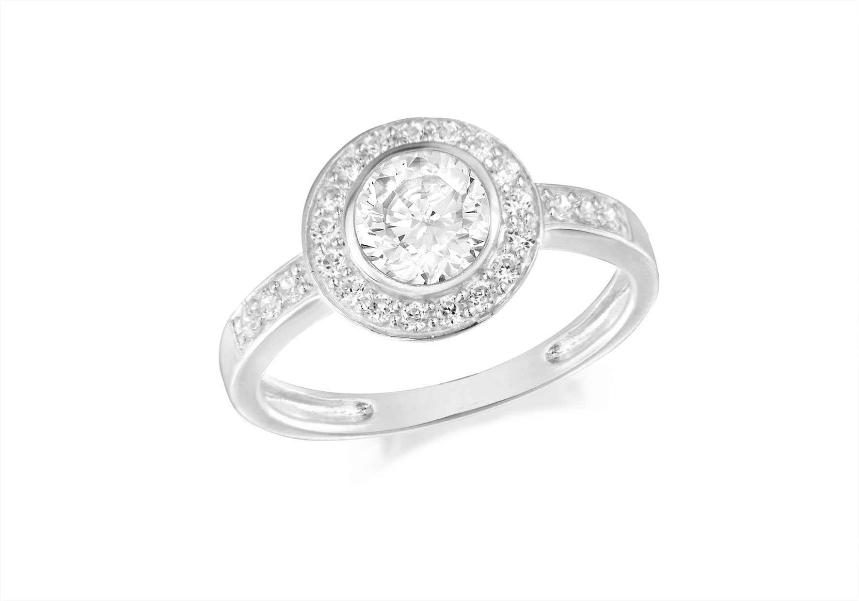 Sterling Silver Round Zirconia Set Ring