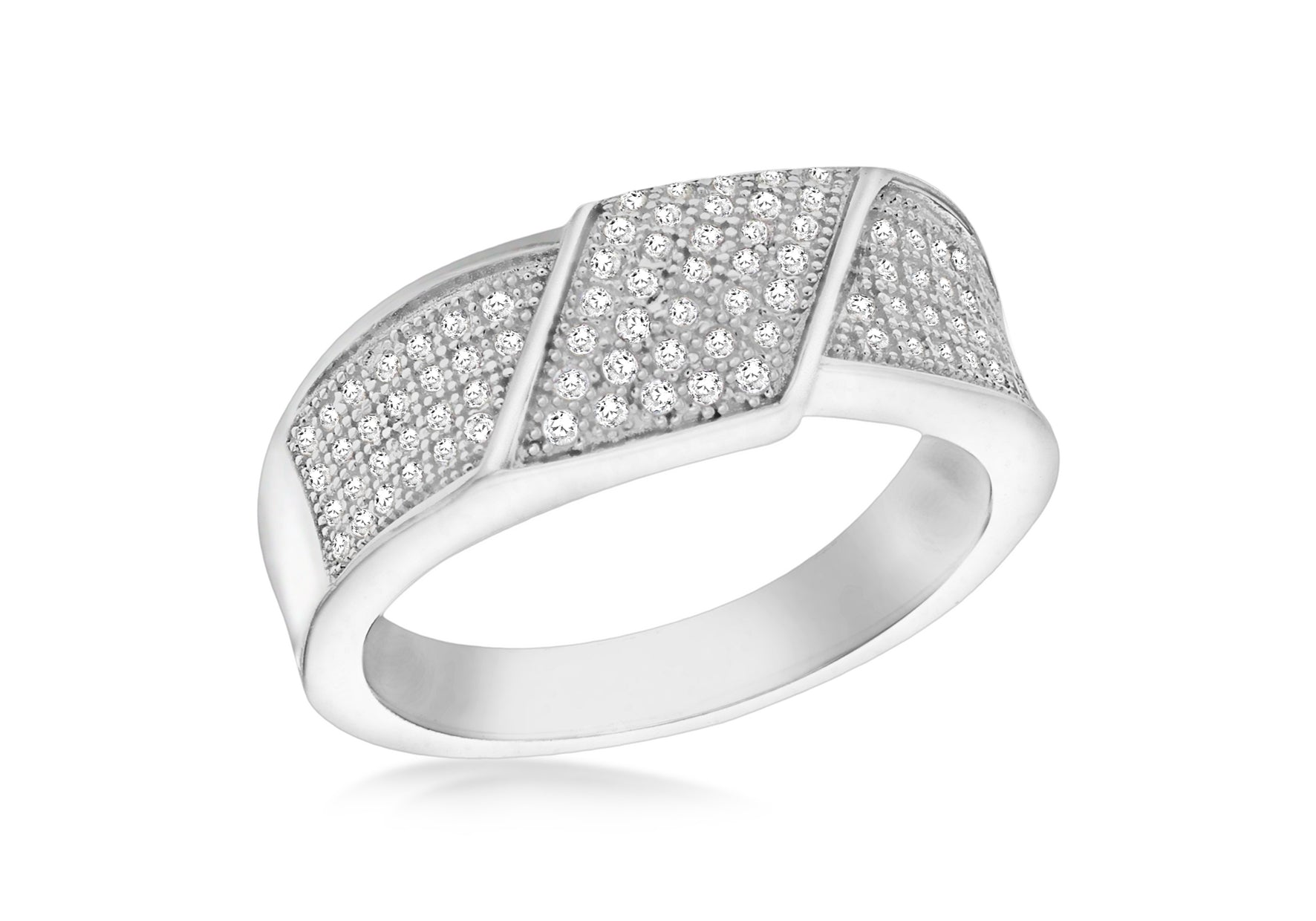 SILVER RHO Zirconia WRAP BAND Ring