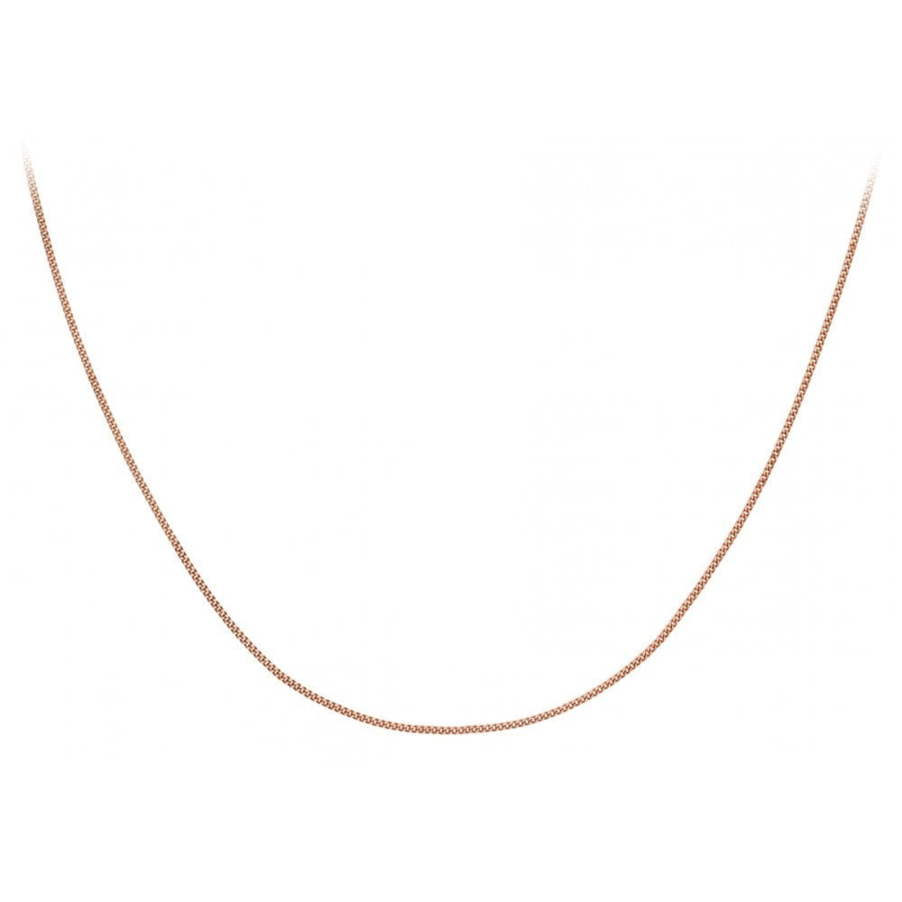 18ct Rose Gold 25 Diamond Cut Curb Chain