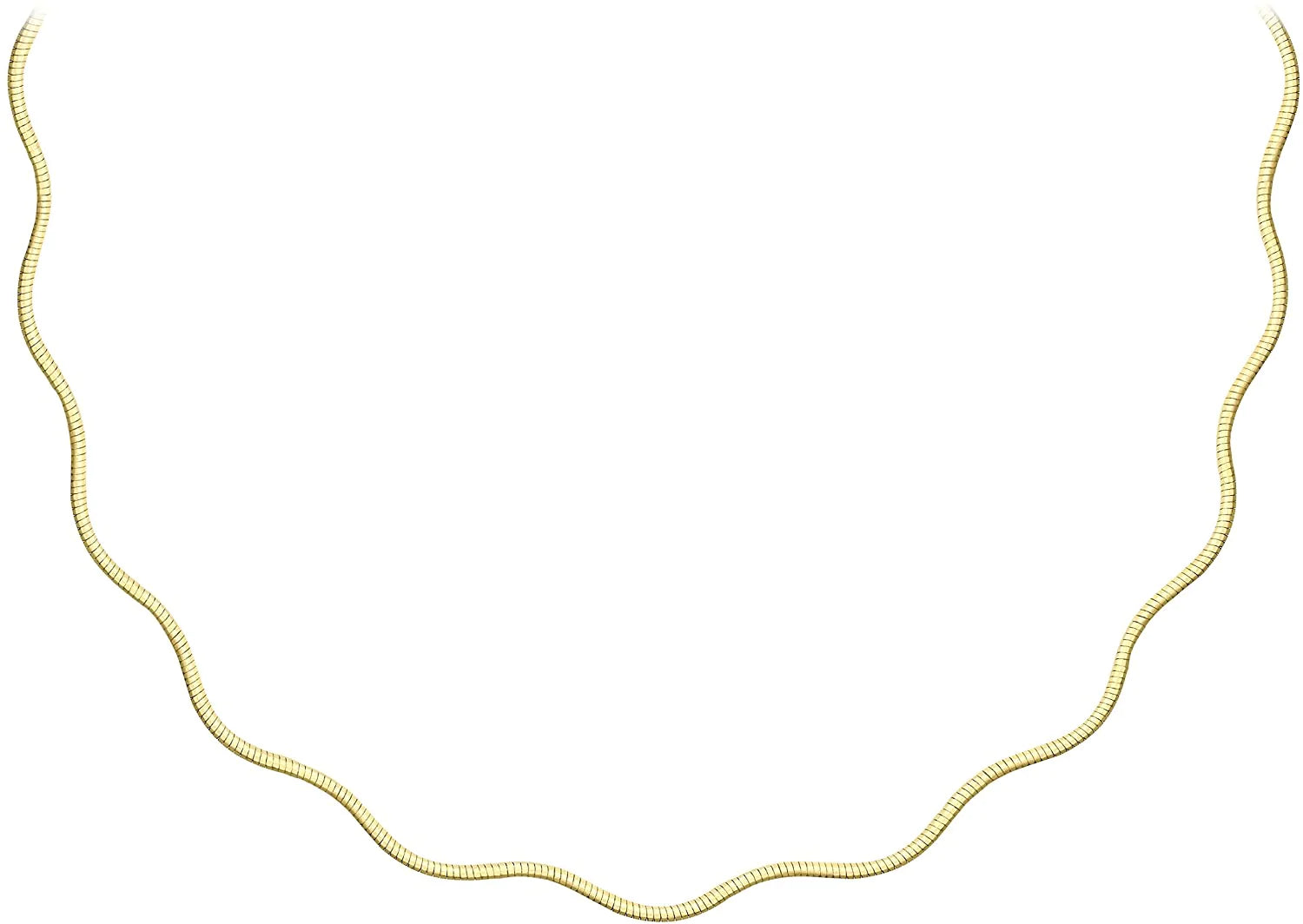 9ct Yellow Gold Flat Wave Omega Chain