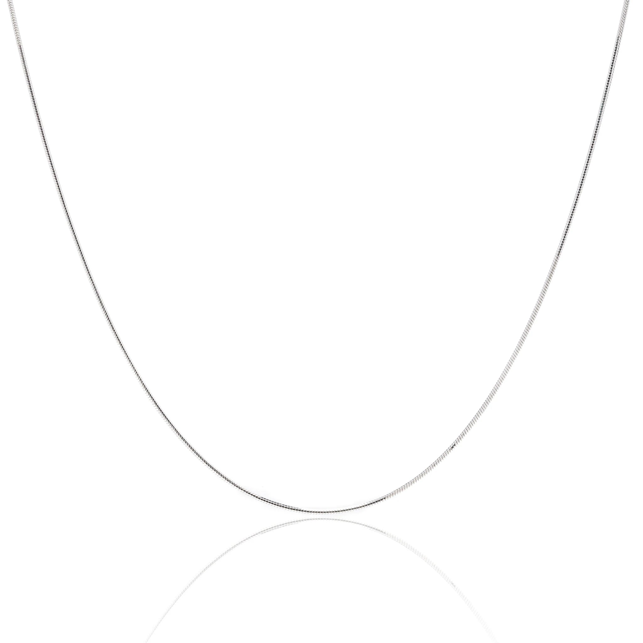 18ct White Gold Round Slim Snake Chain