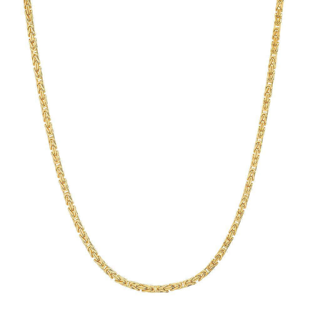 9ct Yellow Gold Square Byzantine Chain Necklace