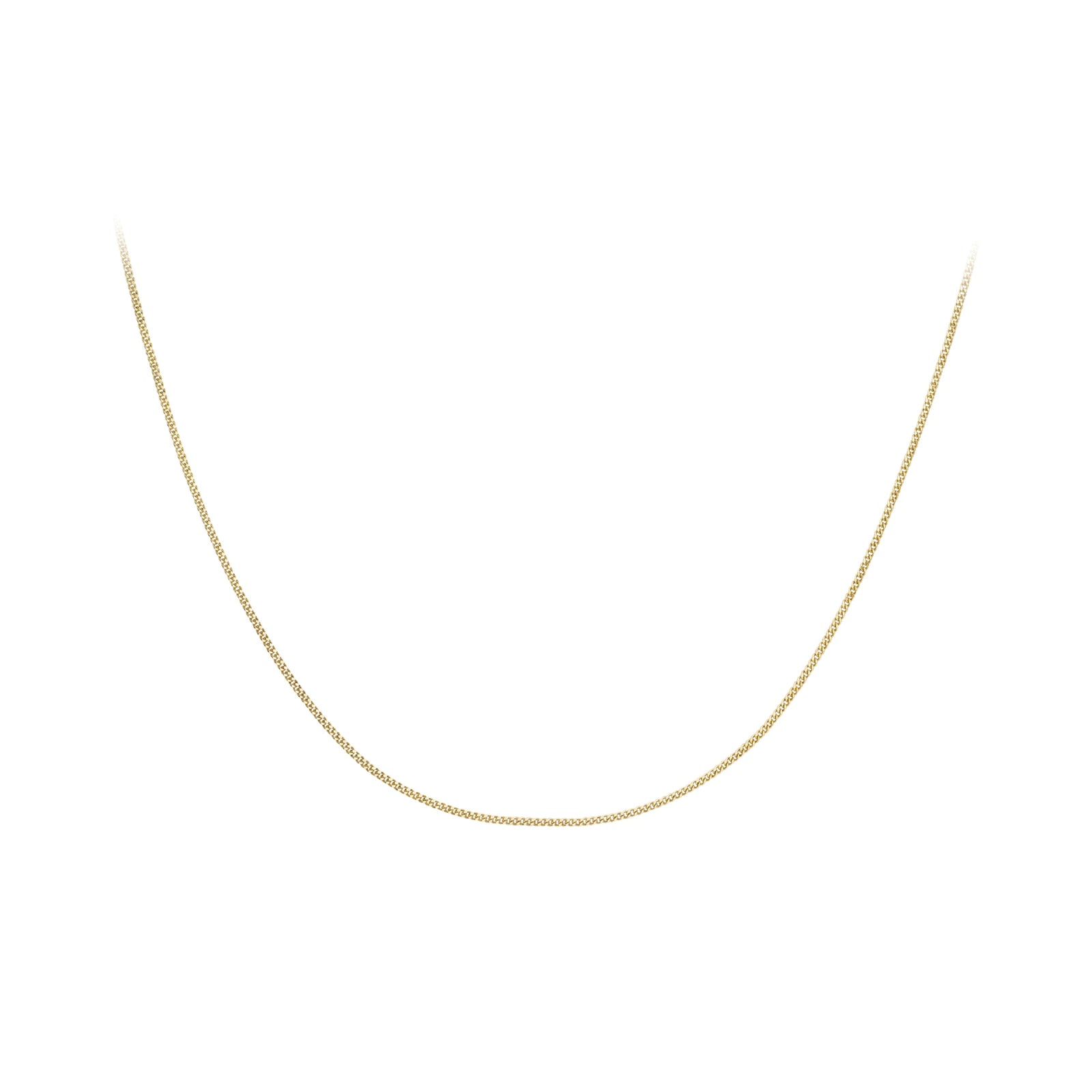 9ct Yellow Gold 20 Diamond Cut Slim Curb Chain
