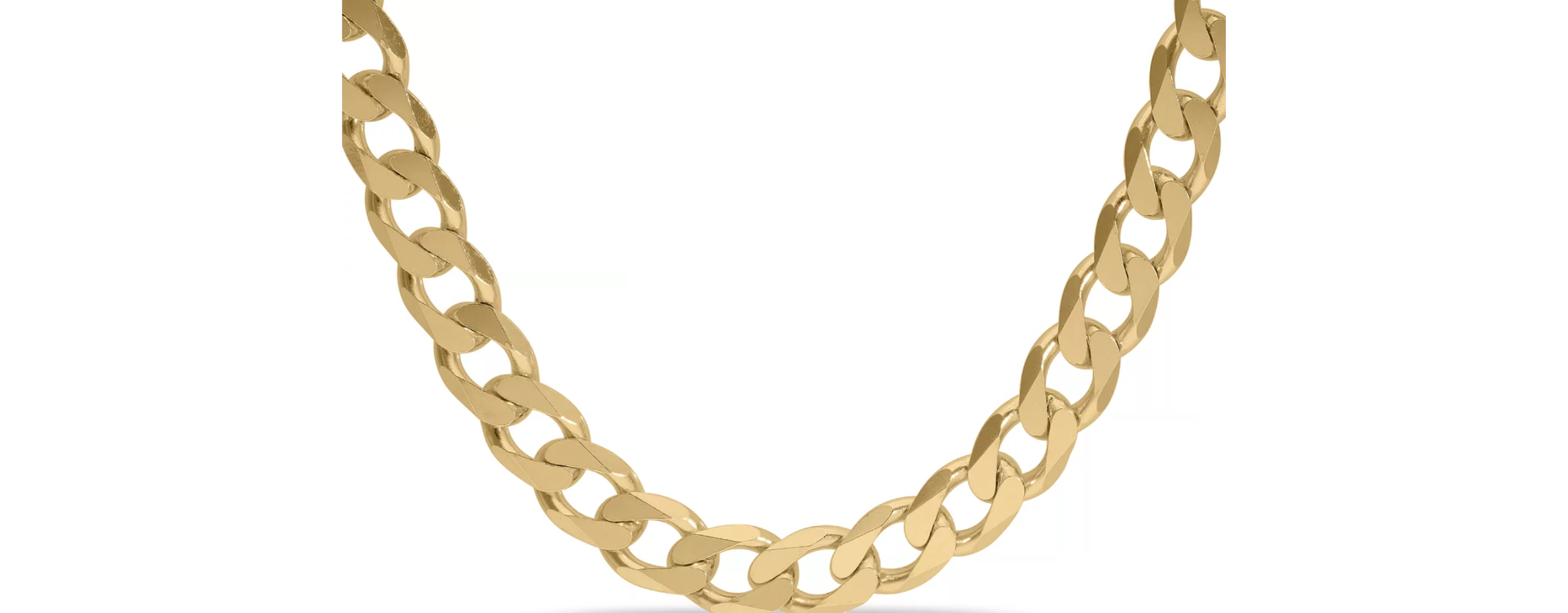 Yellow Gold Plated 165 Sterling Silver Curb Chain Necklace