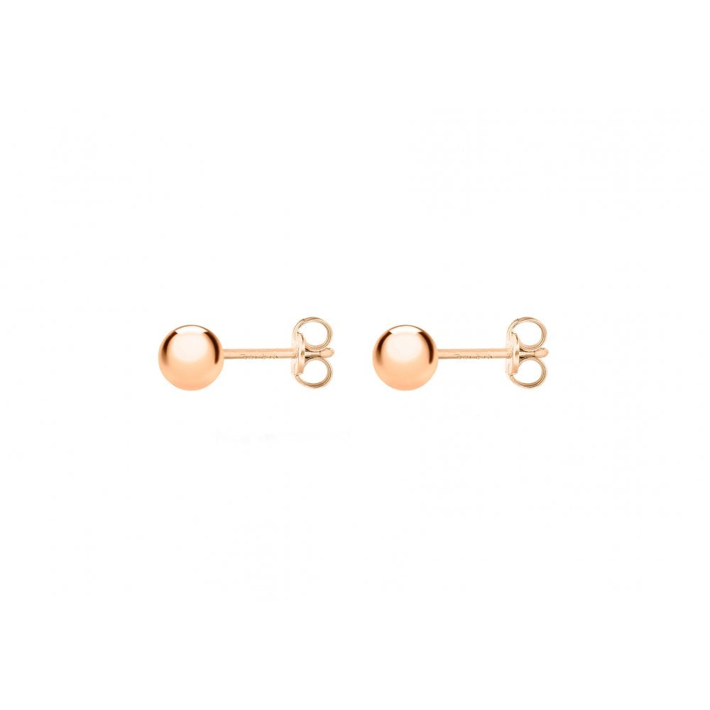 18ct Rose Gold 3mm Ball Stud Earrings