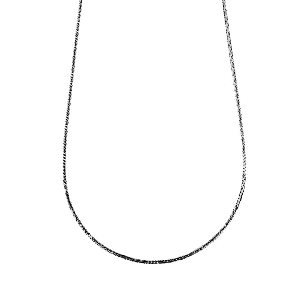 Sterling Silver Oxidised Round Foxtail Chain