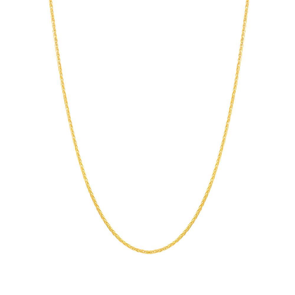18ct Yellow Gold Slim Lobster Clasp Spiga Chain