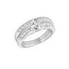 Sterling Silver Zirconia Engagement and Wedding Band Rings