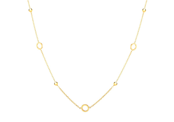 9ct Yellow Gold Bead Ring Necklace Chain