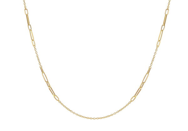 9ct Yellow Gold Open Links Station Necklace