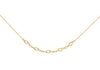 9ct Yellow Gold White Zirconia Twist Curve Necklace