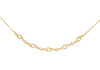 9ct Yellow Gold White Zirconia Twist Curve Necklace