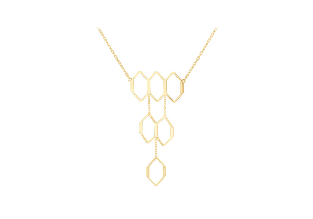 9ct Yellow Gold Honeycomb Necklace