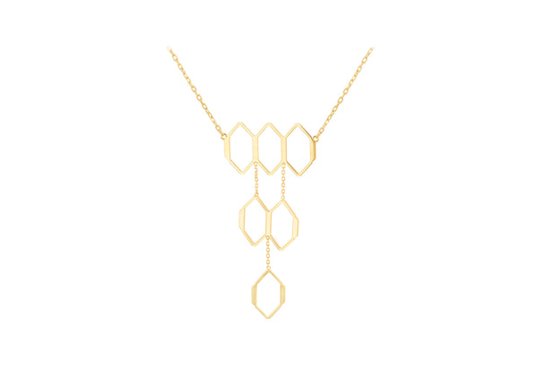 9ct Yellow Gold Honeycomb Necklace