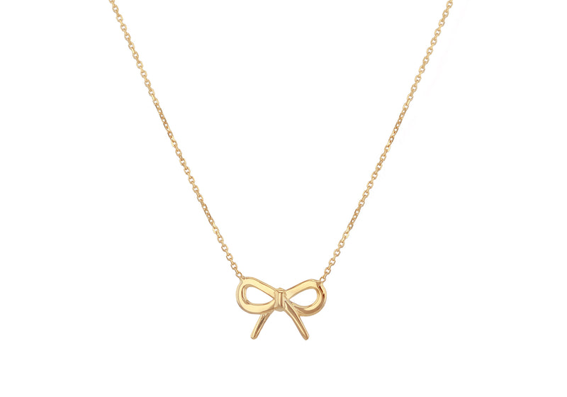 9ct Yellow Gold Bow Necklace