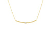 9ct Yellow Gold Solitaire Zirconia Arc Bar Necklace