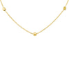 9ct Yellow Gold Square Pebble Station Necklace