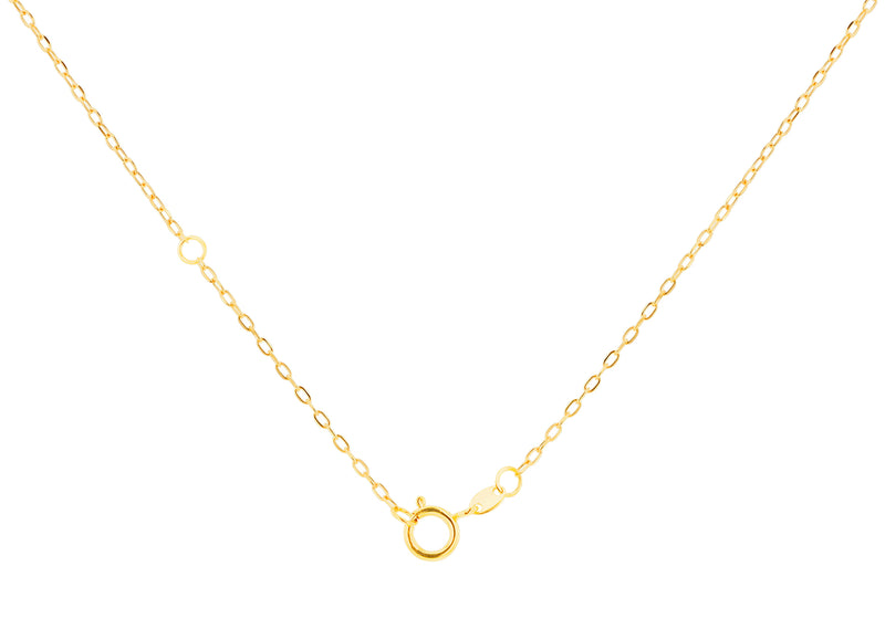 9ct Yellow Gold 0.004ct Diamond Set Pendant Necklace