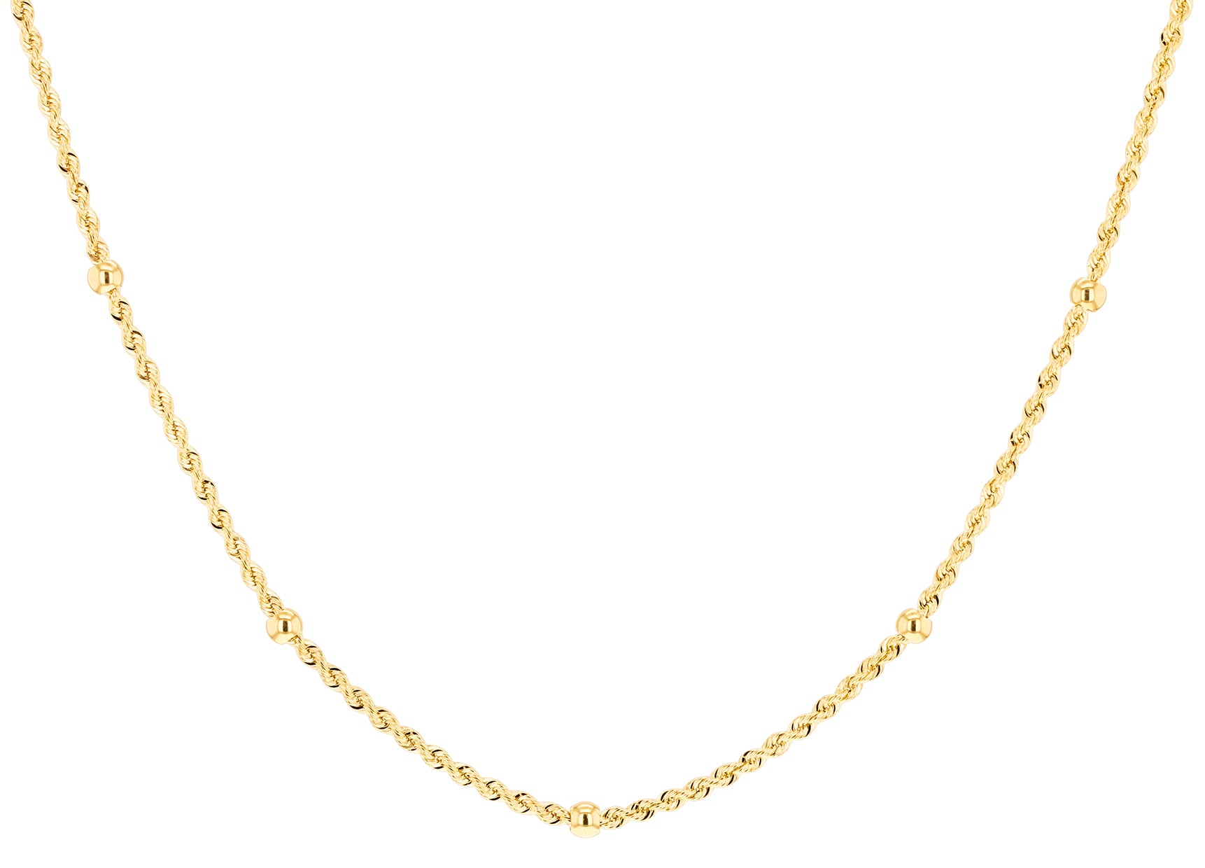9ct Yellow Gold Rope & Ball Chain