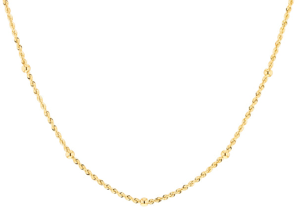 9ct Yellow Gold Rope & Ball Chain