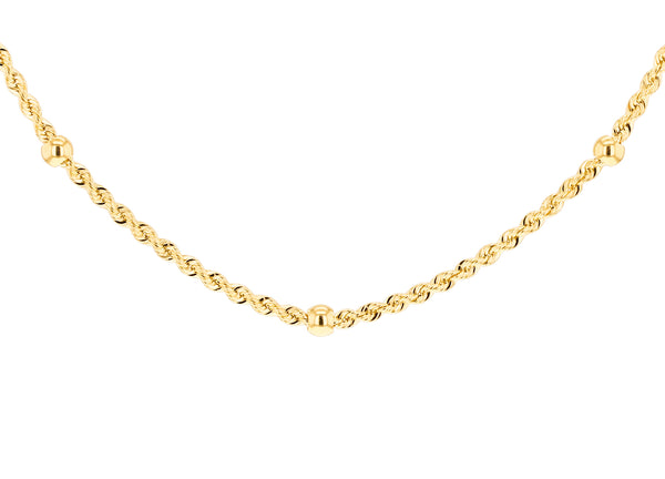 9ct Yellow Gold Rope & Ball Chain