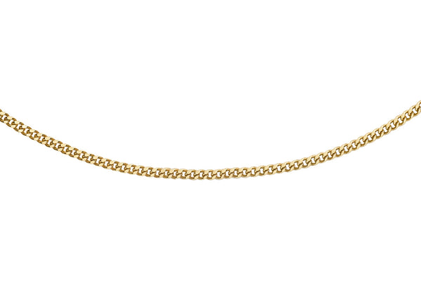 9ct Yellow Gold 25 Diamond Cut Adjustable Curb Chain