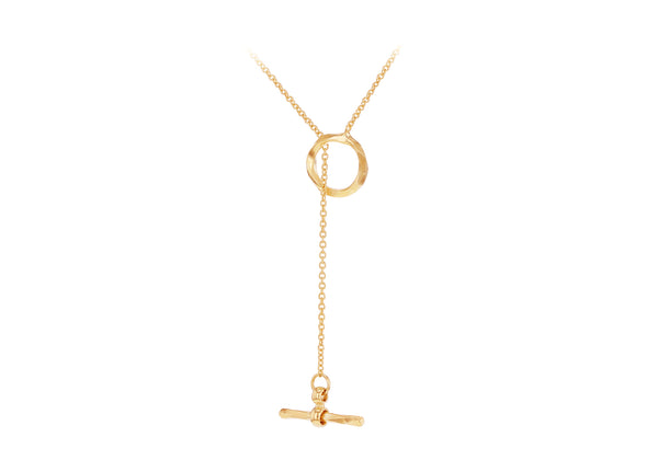 9ct Yellow Gold Ring T-Bar Necklace