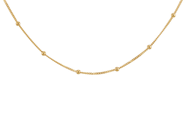 9ct Yellow Gold Curb and Ball Chain