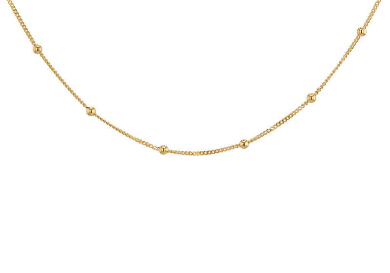 9ct Yellow Gold Curb and Ball Chain
