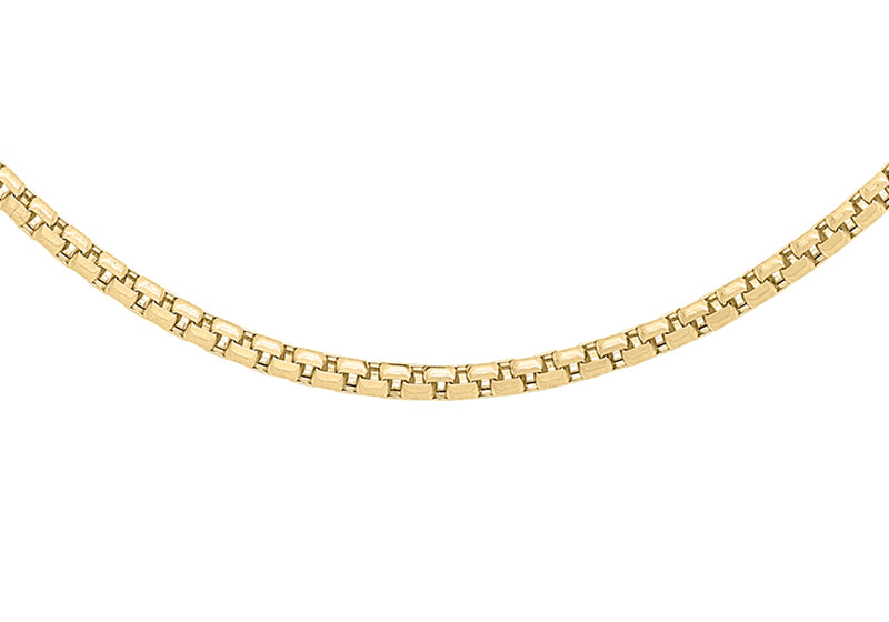 9ct Yellow Gold 36 Diamond Cut Belcher Box Chain