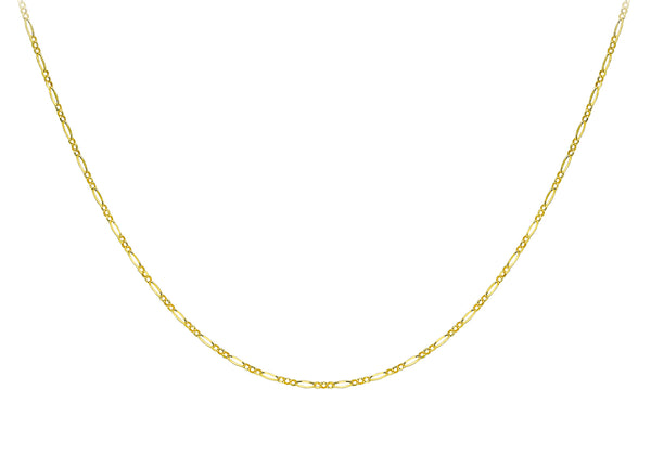 9ct Yellow Gold Diamond Cut Figaro Chain