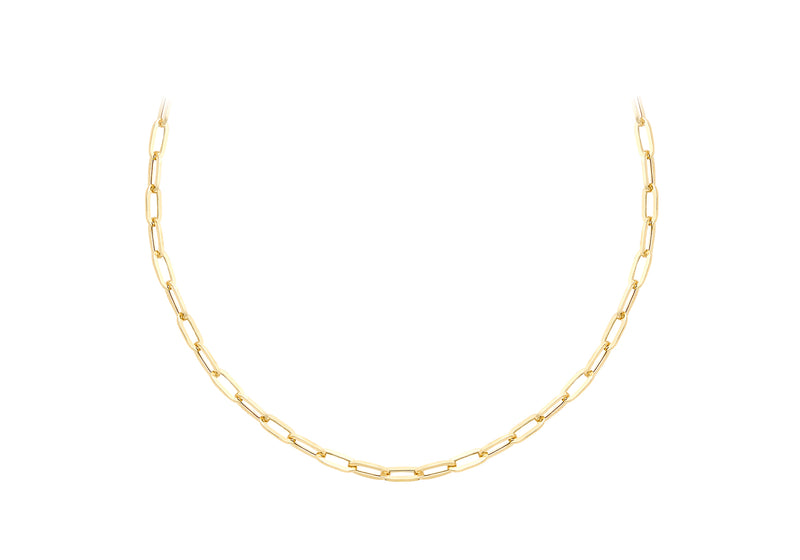 9ct Yellow Gold Paper Chain Necklace