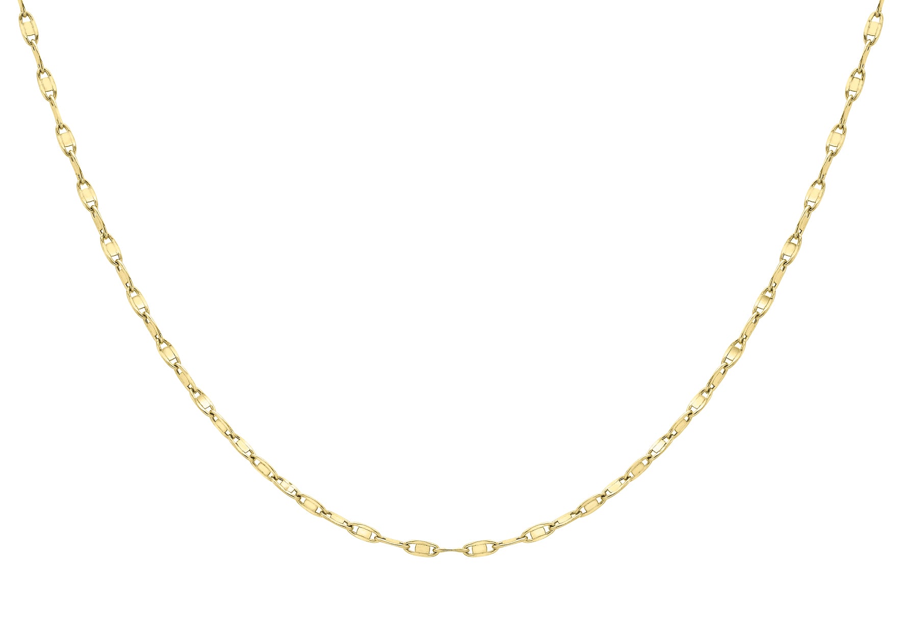 9ct Yellow Gold Flat Oval Link Chain
