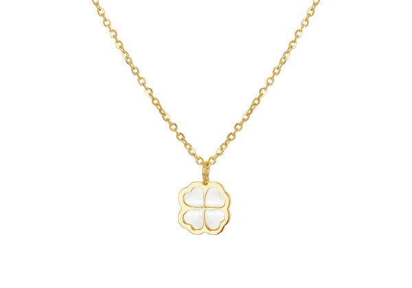 9ct Yellow Gold Mother Of Pearl Petal Necklace