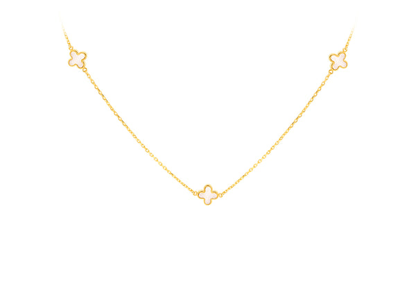 9ct Yellow Gold Mother of Pearl Motif Necklace