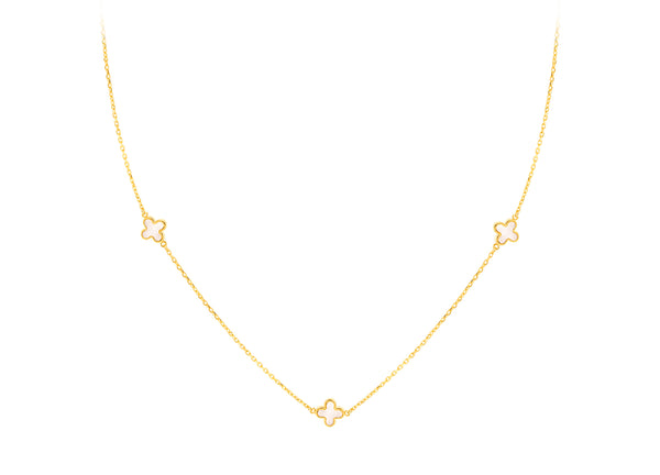 9ct Yellow Gold Mother of Pearl Motif Necklace